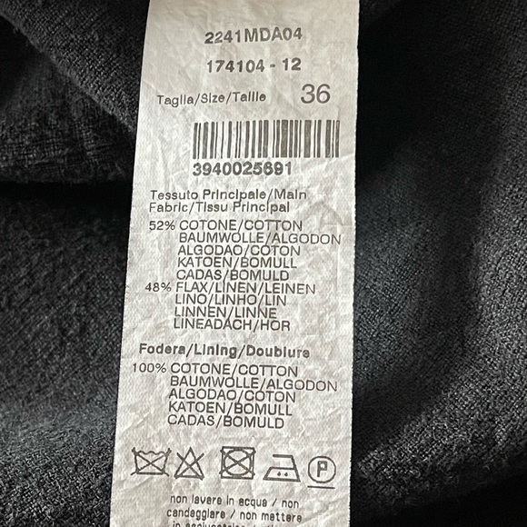 Msgm black short sleeve linen/cotton blend tie waist mini dress 36 - Picture 7 of 11